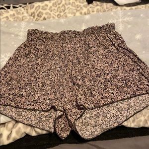 Pink floral shorts